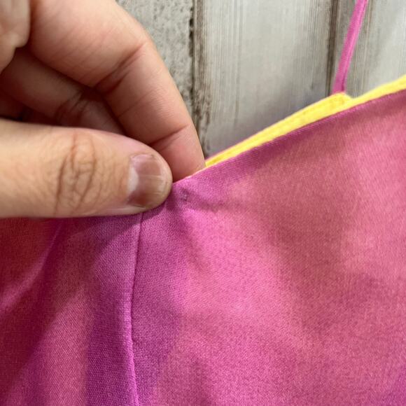 Vintage Cache Pink Large Flower Wide Leg Chiffon Jumpsuit Womens Size 4 - Picture 2 of 11